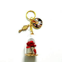 customized rose jar keychains