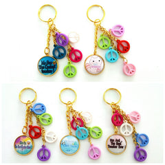 personalized gift peace charms keychains