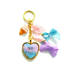 custom heart keychain ribbons singapore 