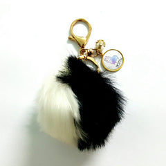 personalized name two colour furball keychain