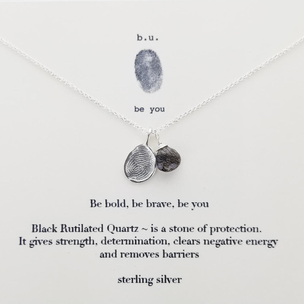 be bold brave you necklace quote card