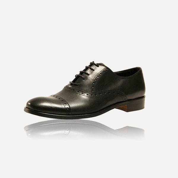 Men's Leather Shoes - Men's Detailed Brogue Lace Up