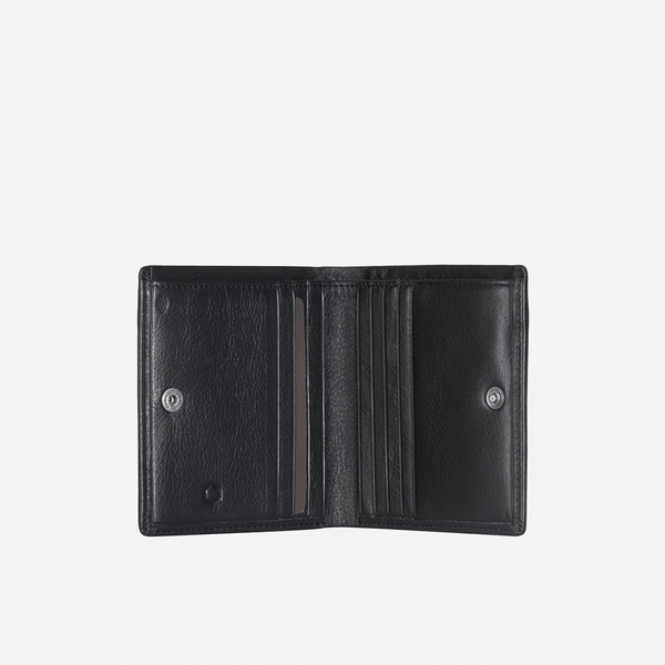 Men's Bifold Wallets - Slim Bifold Card Holder With Coin, Soft Black