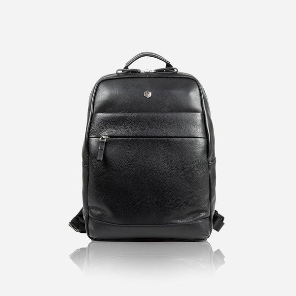 Leather Backpacks for Women - Compact Backpack 38cm, Matt Black