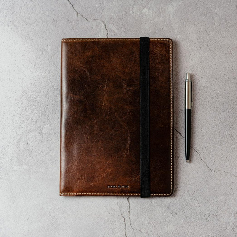 Leather A5 Journal, Coffee (including insert)