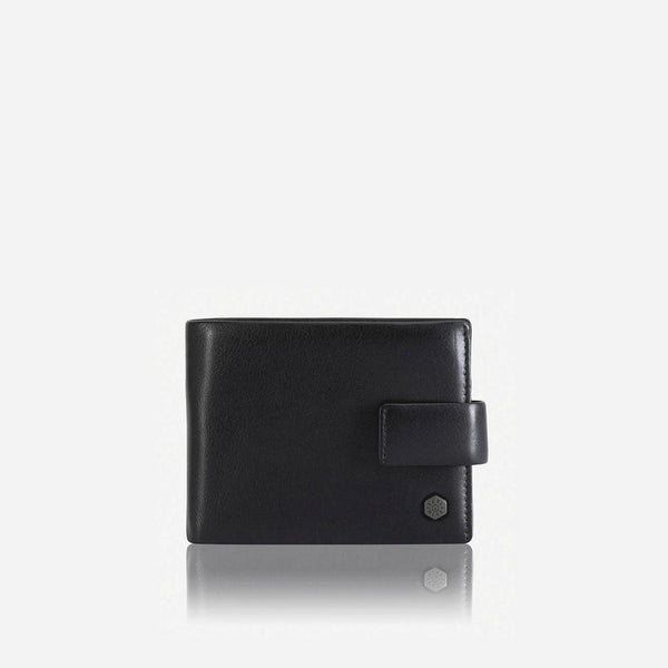 Non Sale - Large Bifold Wallet With Press Stud Closure, Soft Black