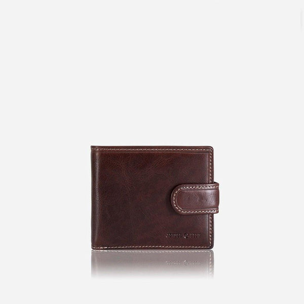 Men's Bifold Wallets - Bifold Wallet With Coin And Tab Closure