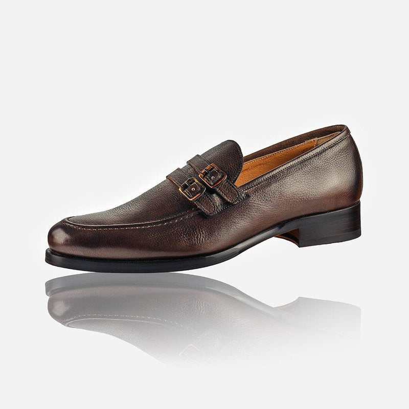 Men's Leather Monk Shoe, Brown - Jekyll and Hide UK