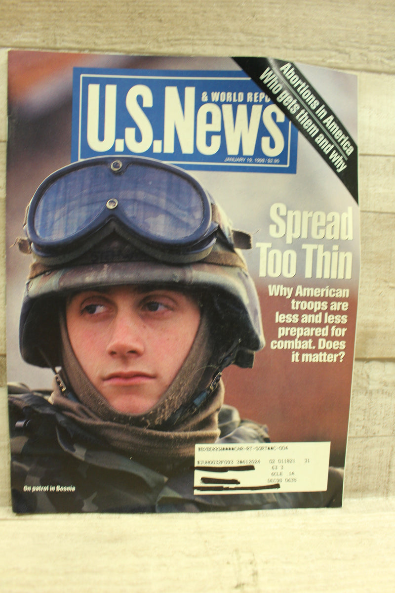 US News & World Report Spread Too Thin January 19th, 1998 Used