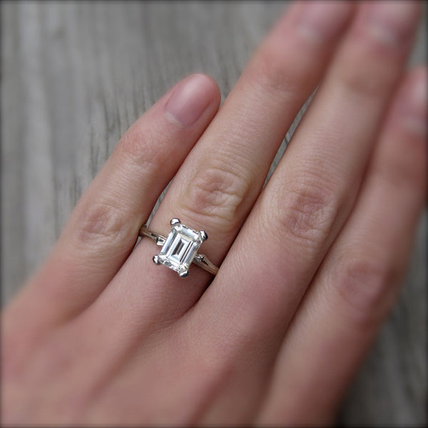 6 carat emerald cut engagement rings