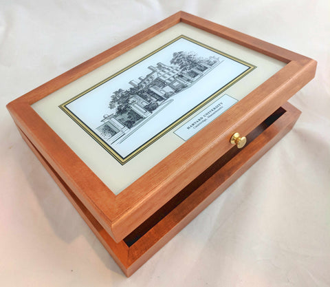 Antique wooden keepsake box graduation gift