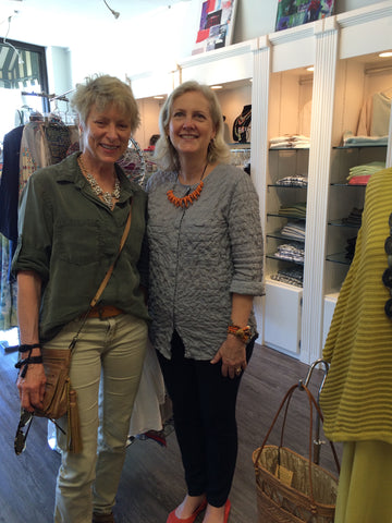 Posh owner Lynn Williams with Embrazio leather accessories co-founder Stephanie Boyles