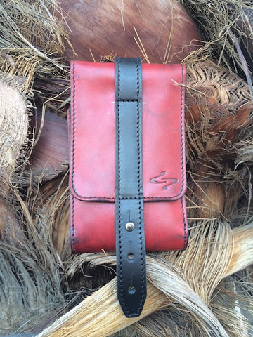 Red Piatto Leather Phone Holster