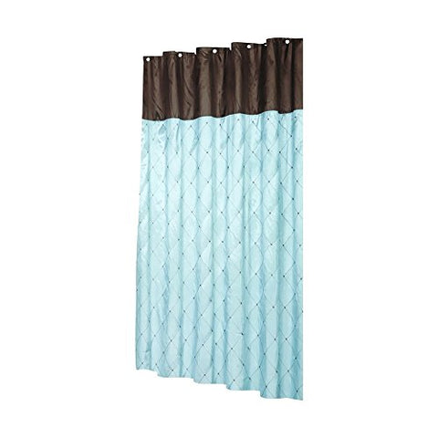 Park Avenue Deluxe Collection inch Balmoral inch Fabric Shower Curtain in Brown/Blue