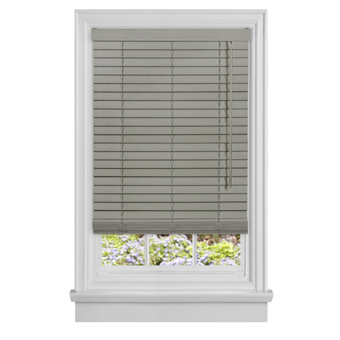 Traditional Elegance Cordless Madera Falsa 2" Faux Wood Plantation Blind 43x64 - Grey
