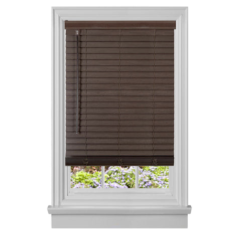 Traditional Elegance Cordless Madera Falsa 2" Faux Wood Plantation Blind 36x64 - Mahogany