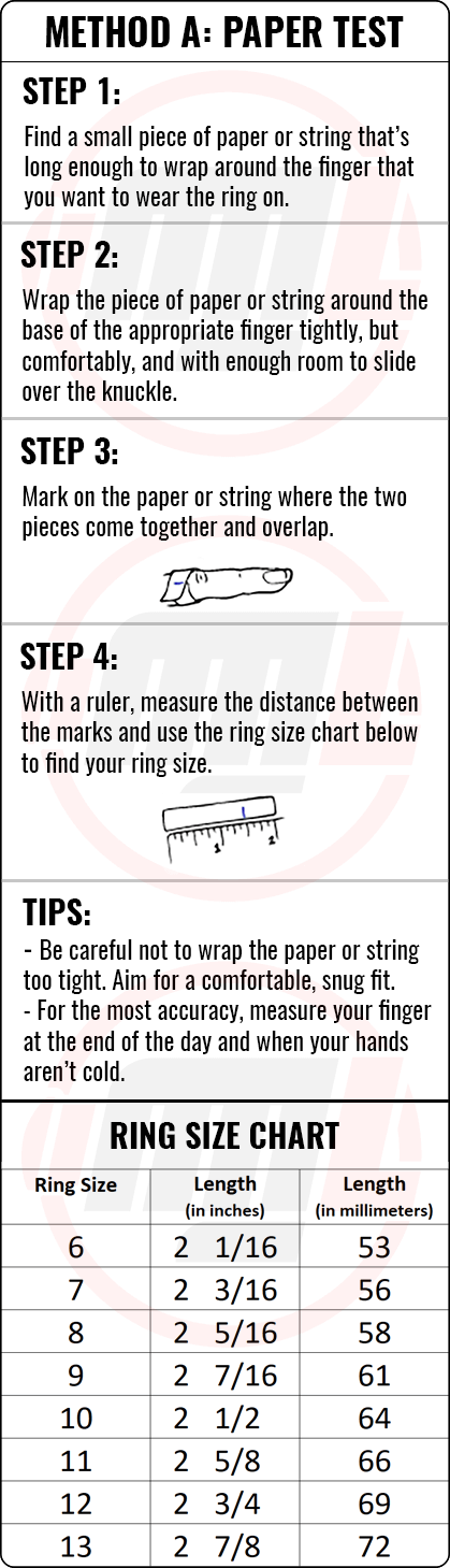 Ring Size Chart Method A