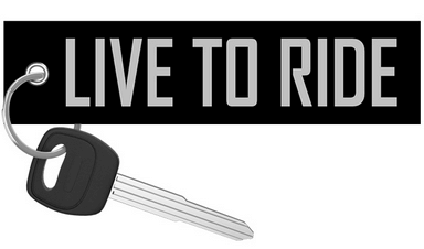 RIDE TO LIVE "   GENUINE UK SELLER. BIKERS KEYRING Tag style " LIVE TO RIDE 