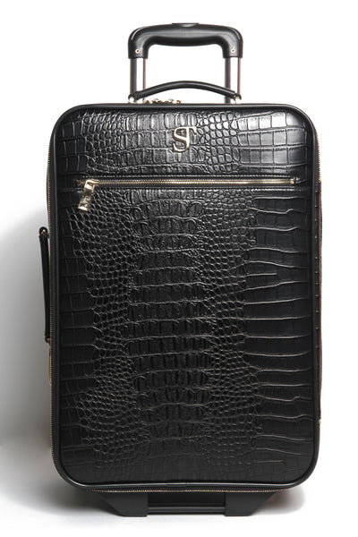 regen Claire Nodig hebben BSUSU Black Croc Suitcase – My First Store