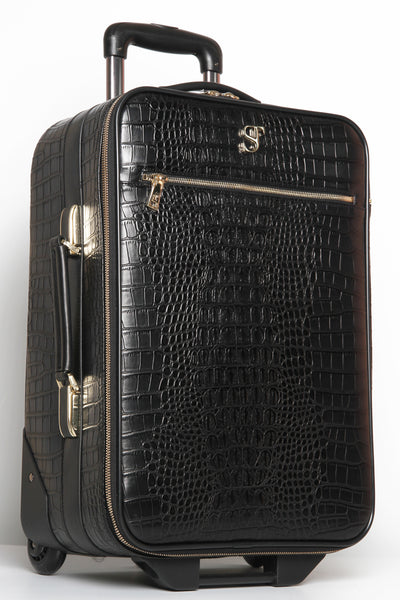 regen Claire Nodig hebben BSUSU Black Croc Suitcase – My First Store