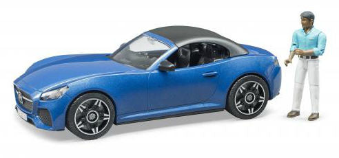 #03481 1/16 Blue Bruder Roadster with Man