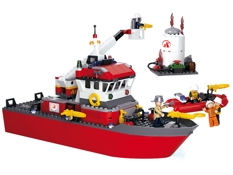 #B0630 Fireboat & Oil Tank Building Block Set