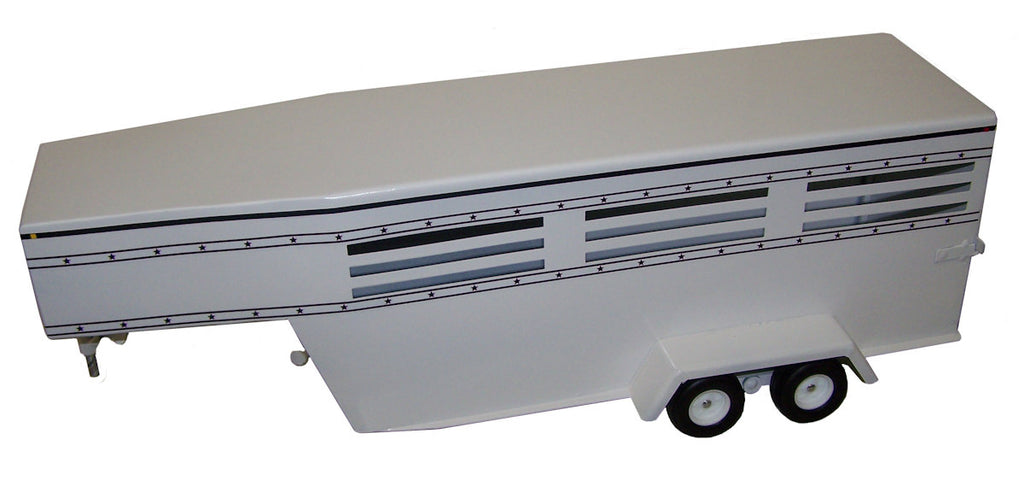 #CLT102 Custom White Livestock Trailer