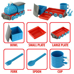 #HO-0008 Blue Chew-Chew Train Dinner Set