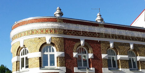 Brick facade against sky, Pärnu