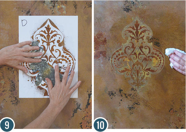 Metallic Turkish Wall Art Stencils Decorative Wall Finish Painting Tutorial