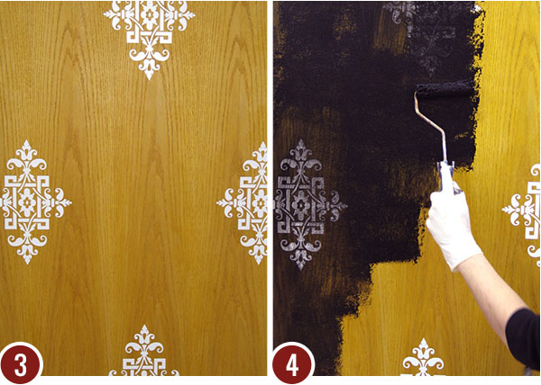 How to Stencil Faux Inlaid Wood Designs - Decorative Wall Finish & Painting Tutorial