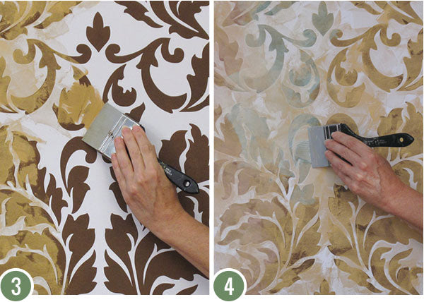 Professional Decorating Tutorial: How to Stencil & Paint with Colorful Iridescent Plaster