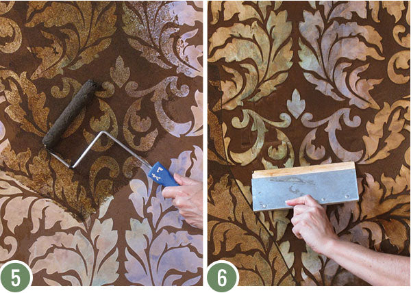 Professional Decorating Tutorial: How to Stencil & Paint with Colorful Iridescent Plaster