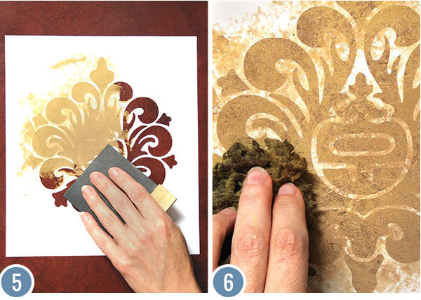 How to Paint a Professional Decorative Finish - Asian Oriental Wall Art Stencils with Red Plaster Finish