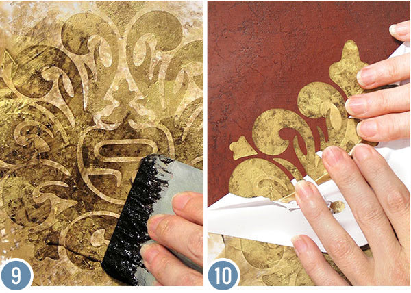 How to Paint a Professional Decorative Finish - Asian Oriental Wall Art Stencils with Red Plaster Finish