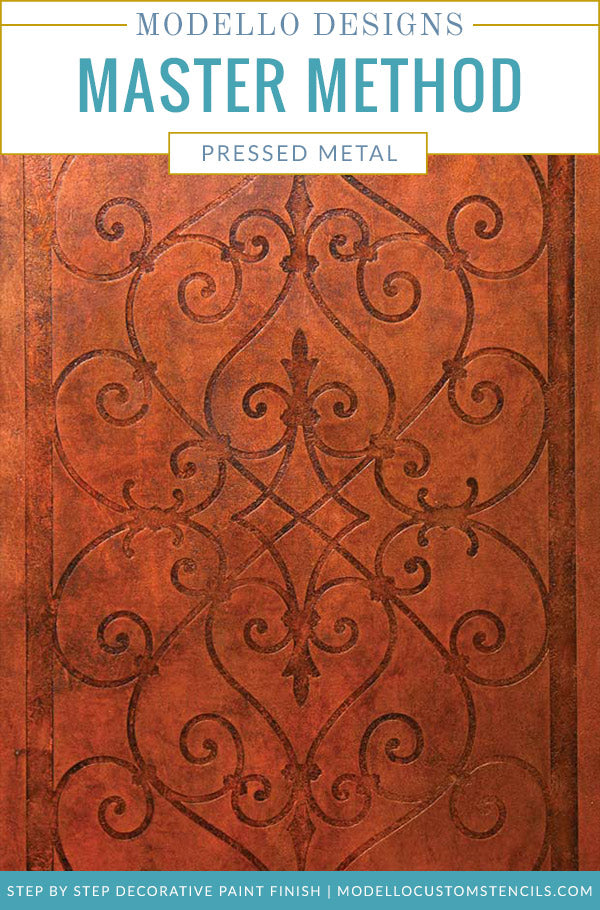 How to Stencil: Old World Faux Pressed Metal Decorative Finish