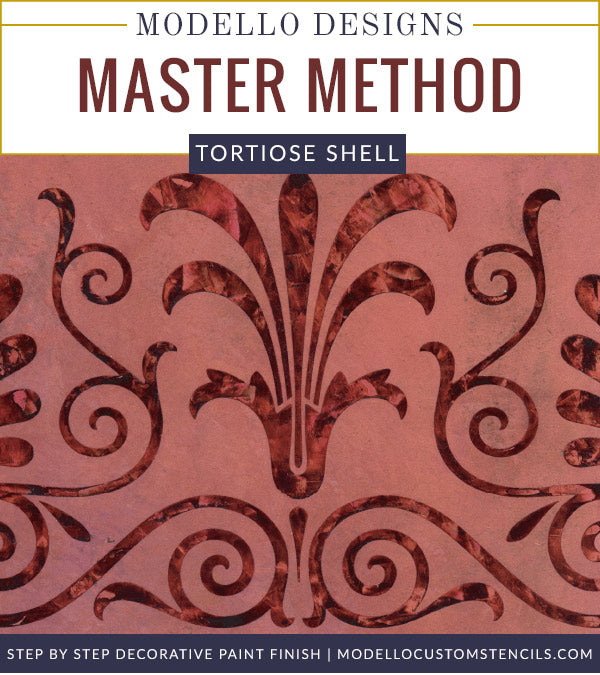 How to Stencil Tutorial: Easy DIY Tortoiseshell Custom Painted Wall Finish