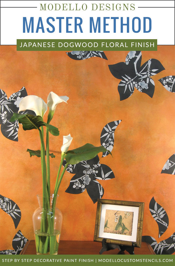 How to Stencil a Custom Oriental Mural: Japanese Dogwood Floral Wall Finish