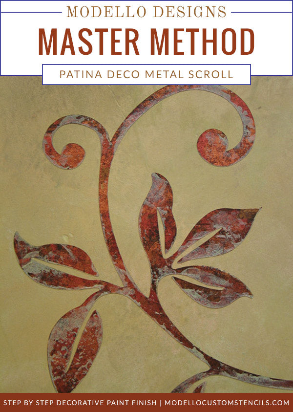 How to Stencil Tutorial: Custom Stenciled Patina Plaster Decorative Paint Finish