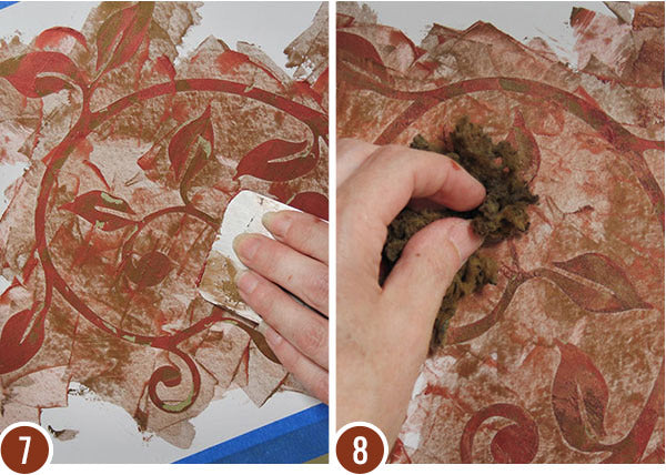 How to Stencil Tutorial: Custom Stenciled Patina Plaster Decorative Paint Finish