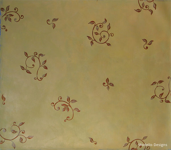 How to Stencil Tutorial: Custom Stenciled Patina Plaster Decorative Paint Finish