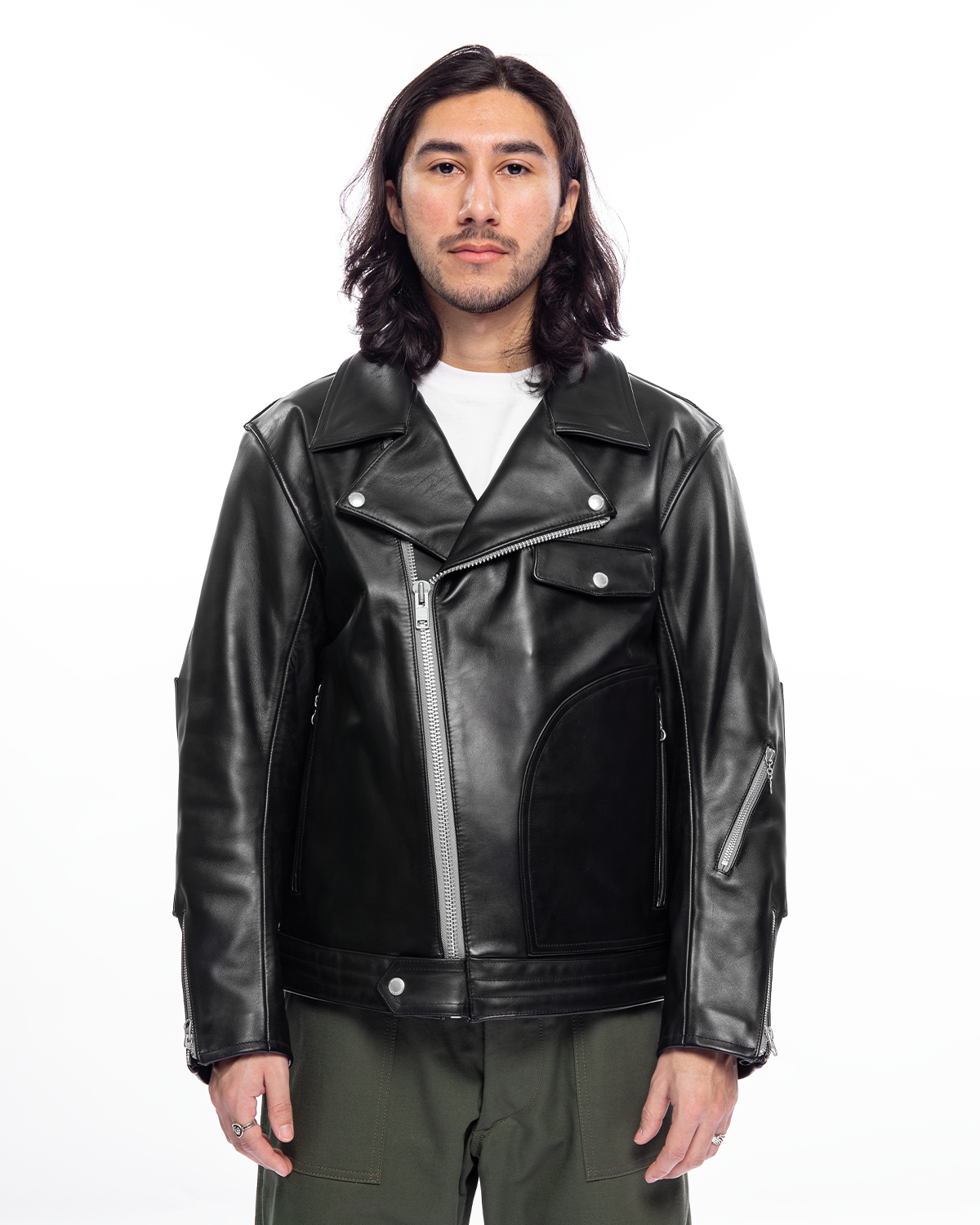 Leather Double Riders Jacket Black