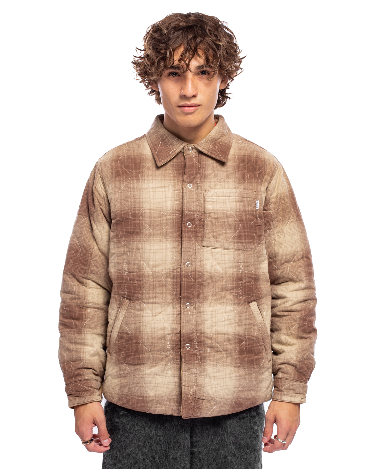 Lightweight Reversible Flannel Jacket Tan/Brown - Likelihood