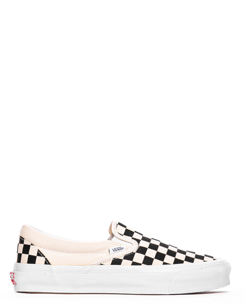 white on white checkerboard vans
