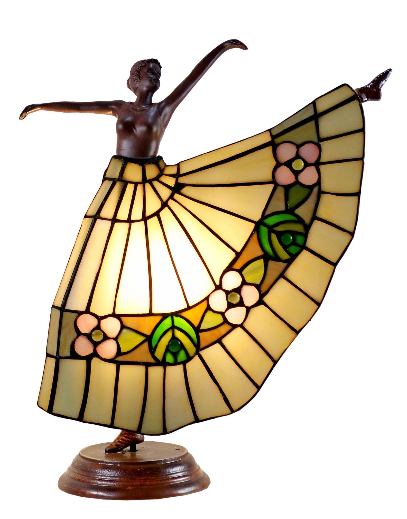 Art Deco Dancer Figurines Tiffany Stained Glass Accent Lamp Tiffany Lamp New Zealand And Australia 