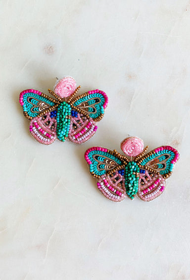 Chasing Butterflies Beaded Earrings, butterfly beaded earrings