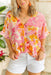 Never Ending Sunshine Top, colorful top that is a lightweight and breathable with an abstract floral print, featuring a v neckline