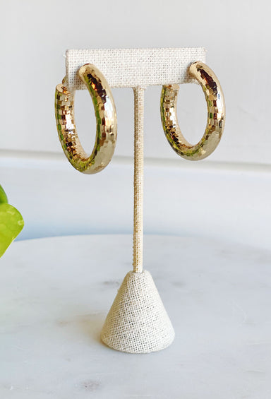 Chic State Hoop Earrings, textured hoop earrings, thick hoop, gold