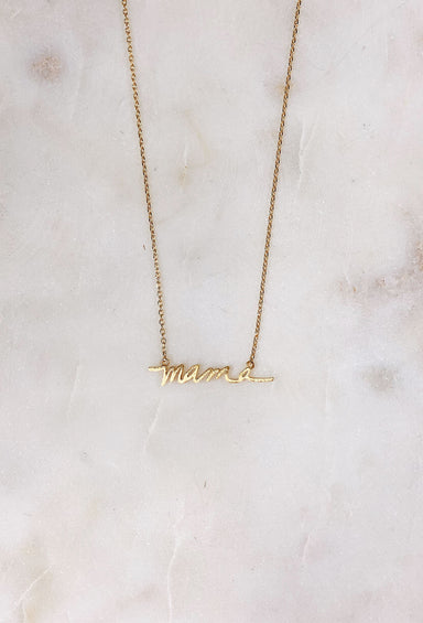 Dainty Mama Gold Necklace, dainty gold necklace, mama written in cursive