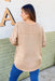 High-Low Hailey Blouse in Taupe, high low blouse with pleat detail, rolled sleeves